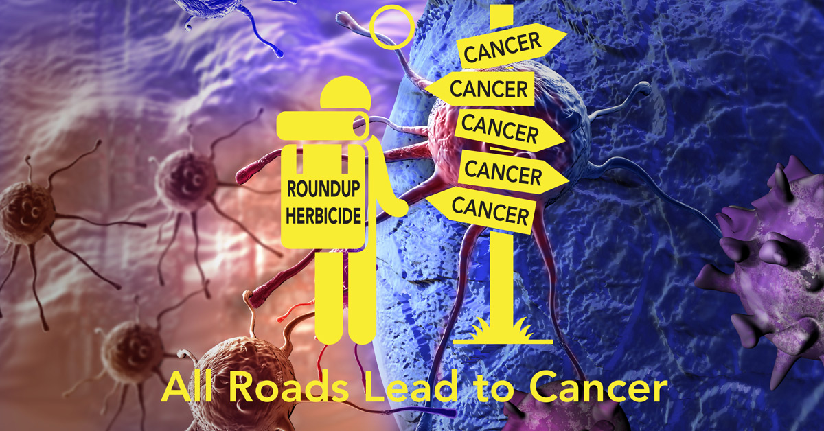 All Roads Lead to Cancer sign