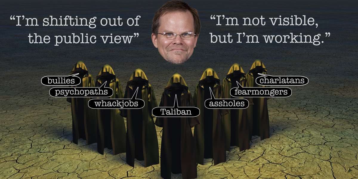 Pro-GMO scientist Kevin Folta working in the shadows