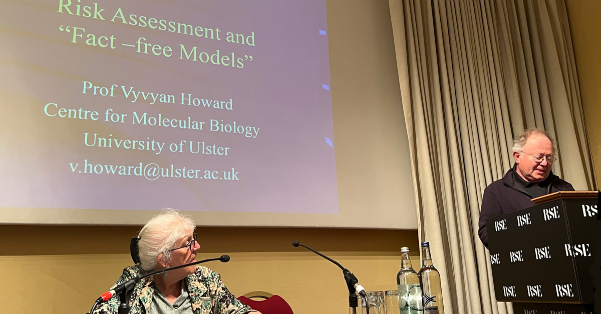 Vyvyan Howard talk on GMO risk assessment a fact-free exercise