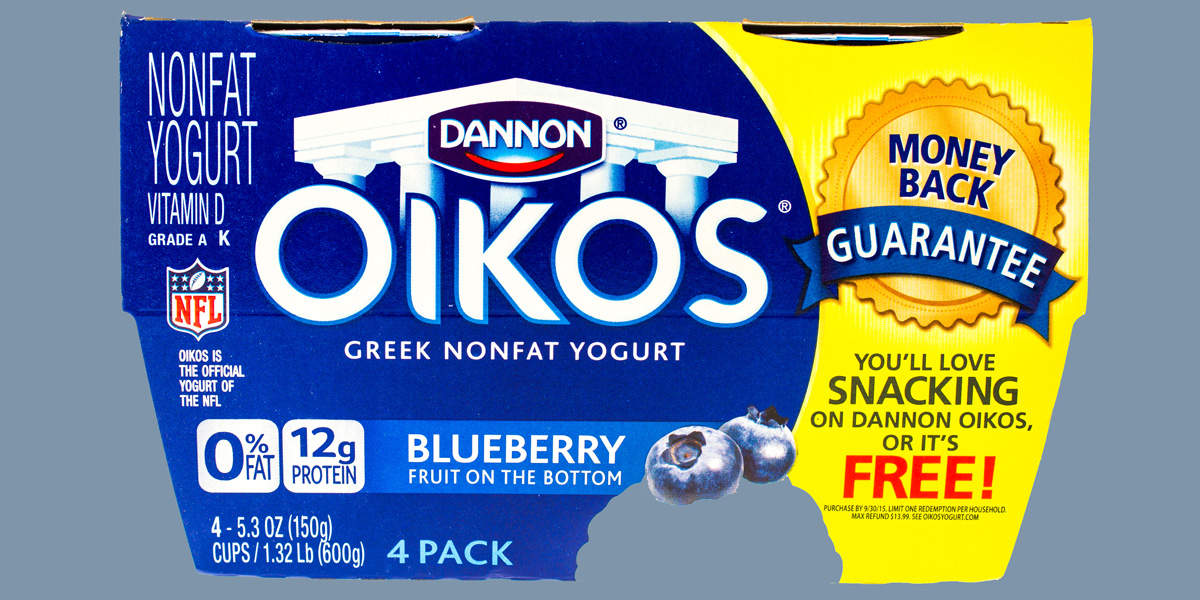 Dannon Greek non-fat yoghurt