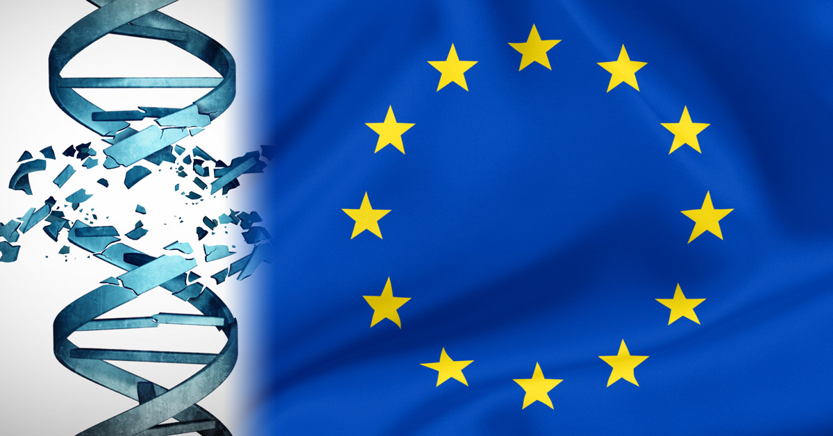 EU Flag and damaged DNA