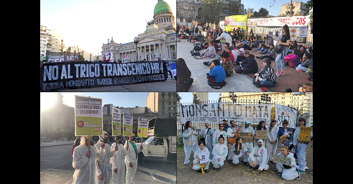 March in Buenos Aires against Bayer Monsanto Syngenta