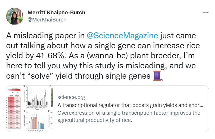 Misleading Paper in Science Magazine