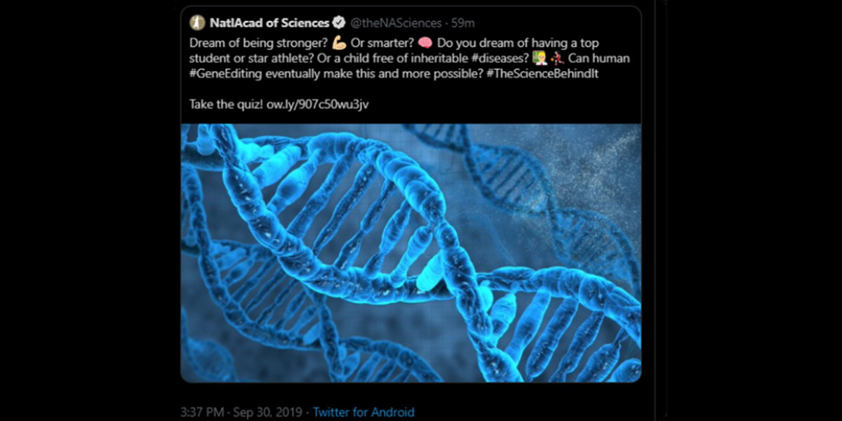 NAS Tweet on eugenics