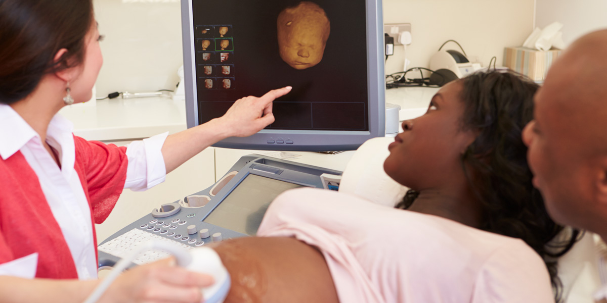 Pregnant woman having 4D Ultrasound Scan
