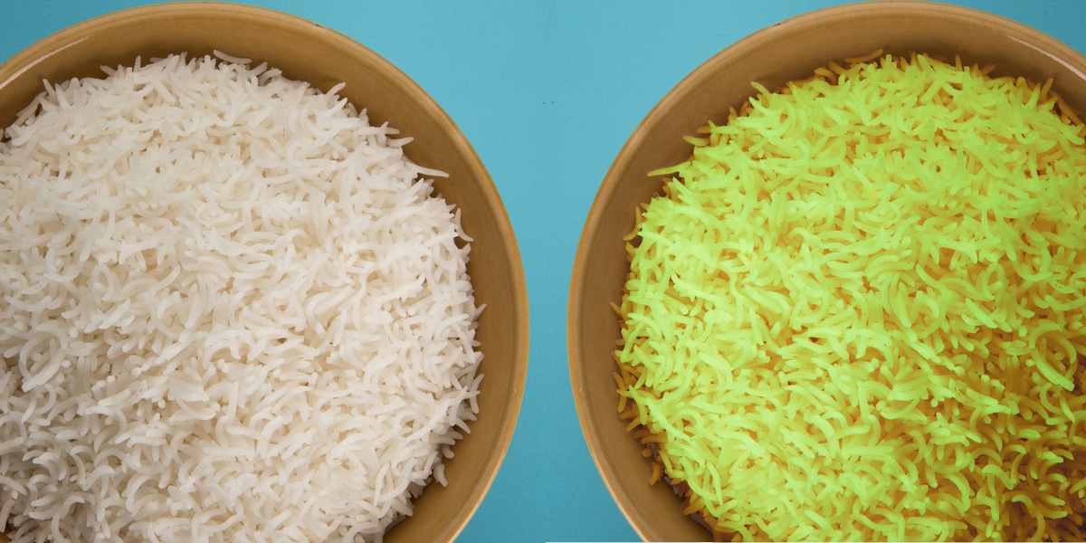 White and Yellow Rice, cooked